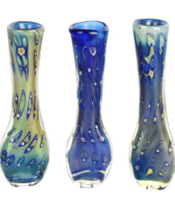 Iridescent Bubbles Chillum Pipe - 3.25"/Colors Vary