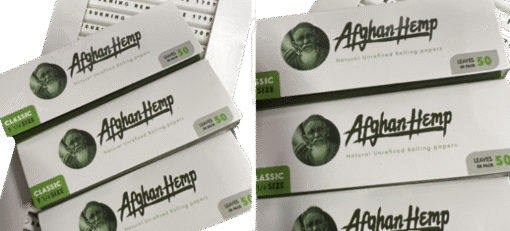 Afghan Hemp All Natural Rolling Papers 1 1/4 Size  (4 Pack)