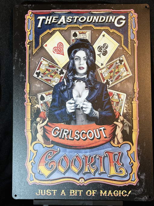 Girl Scout Cookie Strain Art 8" X !2" Printed Aluminum Sign