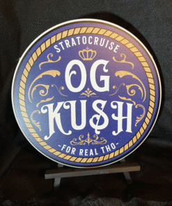 OG Kush Strain Art 12" x 12" Round Aluminum Sign