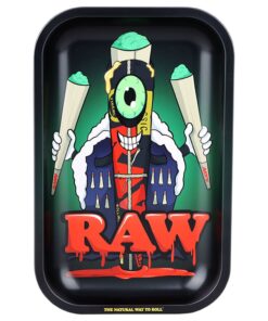 RAW Black Cone Monster Metal Small Rolling Tray - 11"x7"