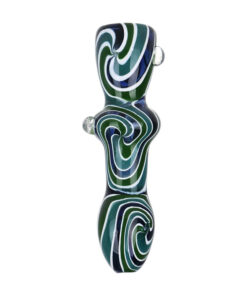 Hypnotist Triplets Wig Wag Swirls Glass Chillum - 4"